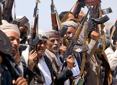 The Houthis said they attacked Saudi Aramco facilities in Abha, Jazan, Najran and the Economic City, along with King Khalid airbase, with dozens of ballistic missiles and drones. EPA