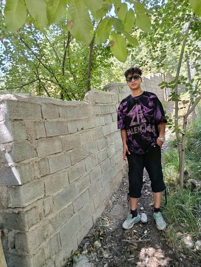 Soheil Almasi, a 17-year-old Iranian killed in protests last month in the country. He wanted to live a "normal life, without restrictions", his cousin told The National. Supplied.