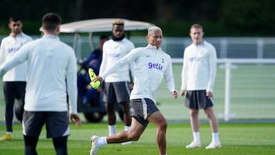 Richarlison during training on Tuesday. PA