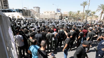 Protesters face off with security forces. EPA