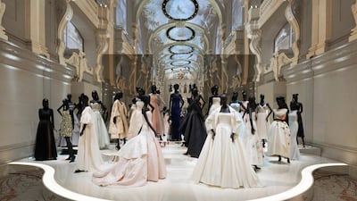 Evening gowns at the Christian Dior: Designer Of Dreams exhibition. Photo by Adrien Dirand