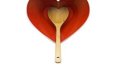 Sagaform heart bowl with ladle. Courtesy of Kollektion & Co