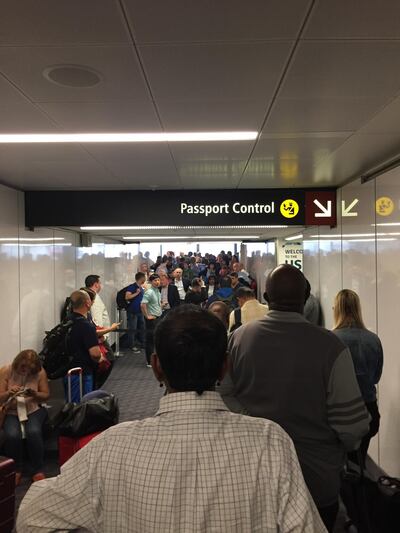 Not the view that any traveller wants when landing after a 14 hour flight. Rosemary Behan