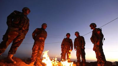Thousands of peshmerga forces advanced on ISIL-held villages east of Mosul as part of a broad operation to retake the city. Safin Hamed / AFP