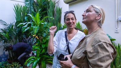 Visitors shopping for flowers and plants at Shuweihat Landscaping and Plants