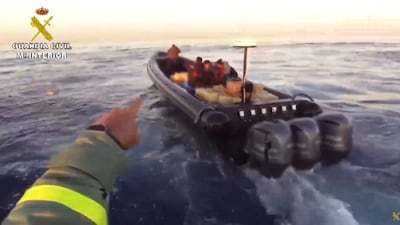 The Civil Guard intercept a suspect vessel off the coast of Ayamonte, near Huelva, in southern Spain. Photo: Guardia Civil