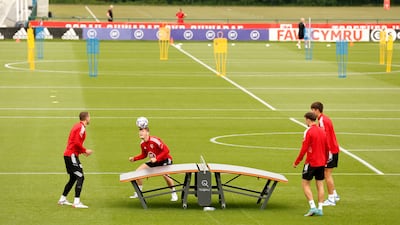 Wales players during training. Reuters