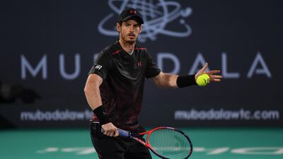Andy Murray struggled when he played an exhibition set at the Mubadala World Tennis Championship. Martin Dokoupil / EPA
