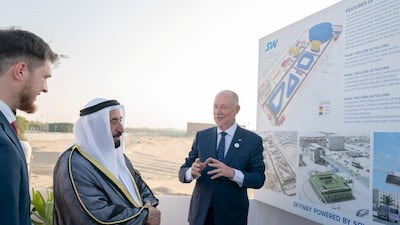 Sheikh Dr Sultan bin Muhammed Al Qasimi is told of an ambitious vision for the future