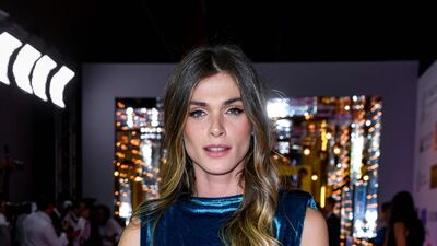 Sticking with the velvet theme, French-Egyptian model and actress Elisa Sednaoui wore a bold blue design by Saudi ready-to-wear designer Arwa Al Banawi. Photo / AFP