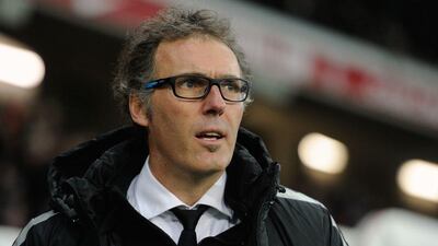 Paris Saint-Germain manager Laurent Blanc observes his side during their 1-1 draw with Lille on Wednesday in Ligue 1. Philippe Huguen / AFP / December 3, 2014