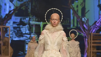 Some adornments and silhouettes were almost Elizabethan in appearance. Getty Images