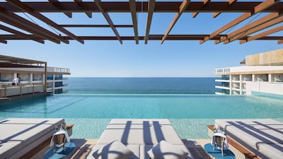 Tasca's terrace looks out over the Arabian Gulf. Courtesy Mandarin Oriental