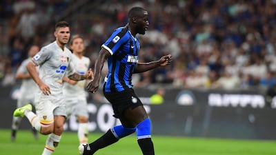 Inter Milan's Belgian forward Romelu Lukaku runs with the ball. AFP