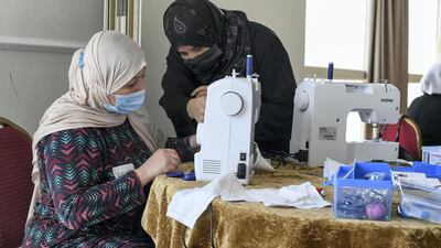 Lotus Training Centre-AD Left, Abir Mahmoud originally from Palestine, learning sewing at Lotus Holistic Retal Training Centre.