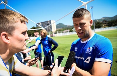 Iceland's midfielder Johann Gudmundsson. Jonathan Nackstrand / AFP