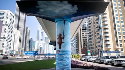 The Metro Murals initiative, run by Brand Dubai, will see Dubai's transport pillars given a paint job. Reem Mohammed/The National