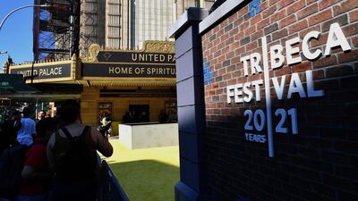 People gather for the opening night premiere of 'In The Heights' during the Tribeca Festival 2021. AFP