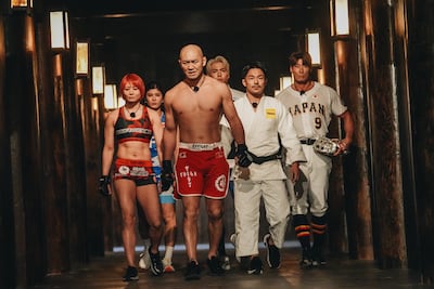 Mixed martial artist Yushin Okami, centre, is the team lead for Japan. Photo: Netflix