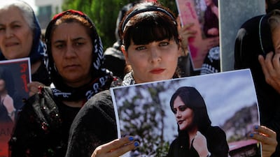 Protests against the death of Mahsa Amini in Iranian police custody continue outside the UN headquarters in Erbil, Iraq. Reuters