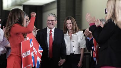 Mr Starmer and his wife Victoria arrive at the Tate Modern. PA