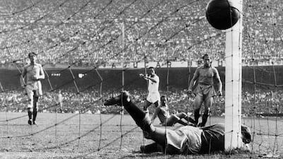 10. Ademir: 32 goals (39 games). Nicknamed 'the Jaw' because of a slight underbite, the legendary striker top scored at the 1950 World Cup with nine goals. AFP