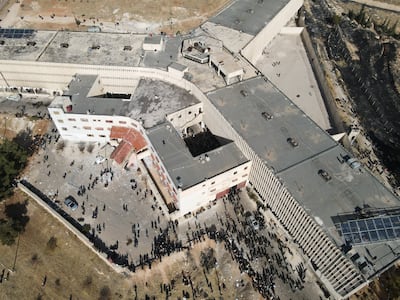 Crowds at Sednaya the day after the fall of the Assad regime. EPA