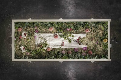 Bodies are laid in a cradle surrounded by organic material. Photo: Return Home