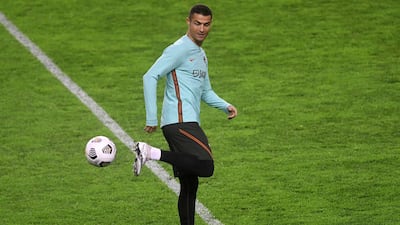 Portugal forward Cristiano Ronaldo showing his skills ahead of their Uefa Nations league match against Croatia. AFP