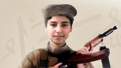 This undated image posted online Tuesday, July 3, 2018, by media outlets of the Islamic State militant group, shows Huthaifa al-Badri, son of the leader of the Islamic State group Abu Bakr Al Baghdadi. (Militant photo via AP)