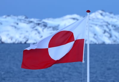 The Greenland flag flying in the capital Nuuk. Reuters