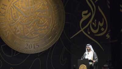 Sheikh Mohammed bin Rashid delivers a speech about the late Sheikh Zayed, founder of the country, and the unification of the emirates. Donald Weber / Crown Prince Court - Abu Dhabi