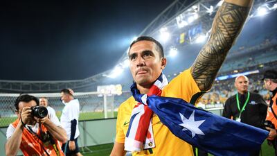 Tim Cahill, who has played 104 games for Australia, turns 38 next month. David Moir / EPA