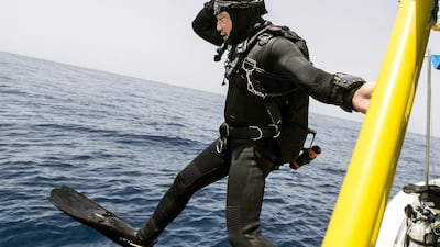 Jeffrey Catanjal took specialised training so he could dive deep enough to reach the sunken Second World War u-boat. Reem Mohammed / The National