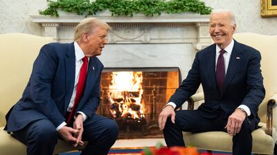 President Joe Biden meets president-elect Donald Trump in the Oval Office of the White House, on November 13, in Washington. AP