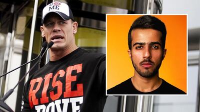Saudi Arabian graphic artist Abdulmalik Ali Al-Muwizri was honoured in an Instagram post by John Cena. Sarah Dea / The National