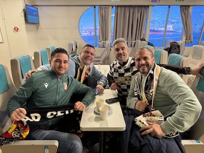 Ceuta fans on ferry to watch their side play. Andy Mitten for The National