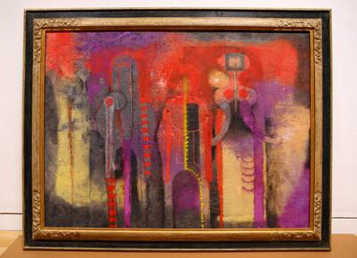 Mexican artist Rufino Tamayo's Tres Personajes (Three Persons) which found among rubbish bags in New York City. AFP