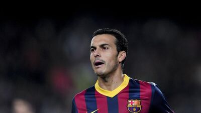 Pedro will try to lead an uncharacteristically vulnerable Barcelona side over Getafe on Sunday. Josep Lago / AFP