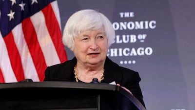 US Treasury Secretary Janet Yellen addresses the Chicago Economic Club. AFP