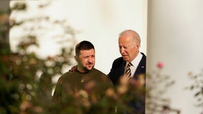 The US authorised another $1.85 billion military aid package to Ukraine before Mr Zelenskyy arrived. AP