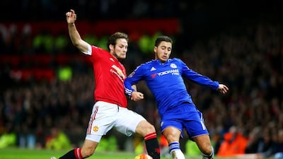 Daley Blind, left, established himself as a central defender for Manchester United this season. Alex Livesey / Getty Images