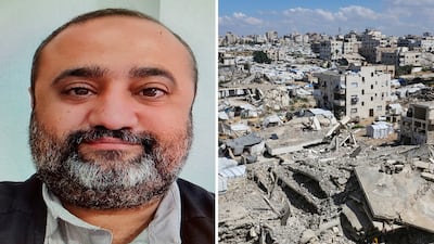 Saleem Alzaq, left, is accused of controlling a fundraising operation under the guise of aid for Gaza, right. US Attorney SDNY / Getty Images