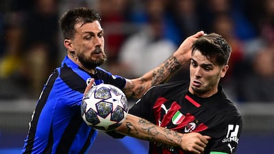 Francesco Acerbi - 8. Saw his header blocked by Tonali in the sixth minute. Stayed close to Giroud and kept him quiet. AFP