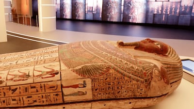 The coffin of priest Psamtik will take centre stage in the Egypt pavilion at Expo 2020 Dubai. Photo: Egypt Pavilion at Dubai Expo 2020