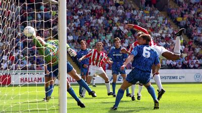 1992: Sheffield United 2 Manchester United 1 - This game was not a classic but it did feature the first Premier League goal. Brian Deane scored it, then won it for the hosts from the spot after Mark Hughes had levelled. Fortunes quickly changed though. The Blades were relegated that season, returned for one more campaign in 2006 and were back again in style in 2019-20. Getty