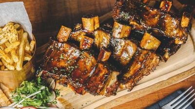 Glazed BBQ ribs at Distillery