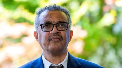 In this Thursday, June 25, 2020 file photo, Tedros Adhanom Ghebreyesus, Director General of the World Health Organisation (WHO), attends a press conference, at the (WHO) headquarters in Geneva, Switzerland. AP