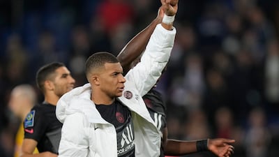 PSG's Kylian Mbappe after the 2-1 victory over Angers at the Parc des Princes in Paris on October 15. AP