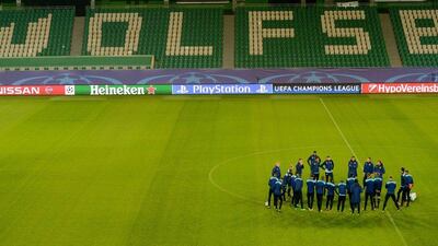 PSV Eindhoven players take part in a training session in Wolfsburg on Tuesday ahead of their Champions League match on Wednesday. Peter Steffen / AFP / DPA / October 20, 2015